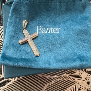 Banter 1/6CT. TW diamond 10k solid gold Gold Cross pendant